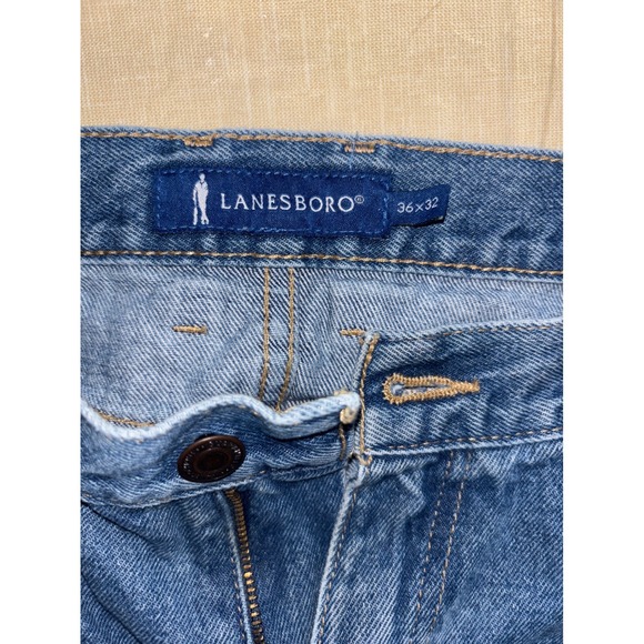 LANESBORO Mens Jeans 36x32 Blue Denim Straight Leg Classic Fit Casual Pants - Picture 6 of 6